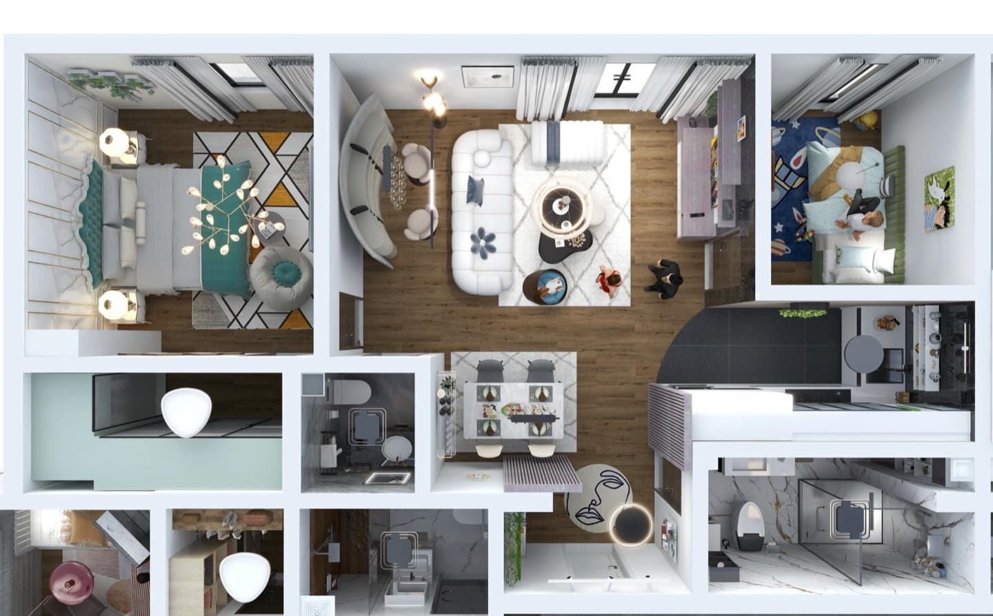 S6 — First Floor Apartment - Floor plan view 1