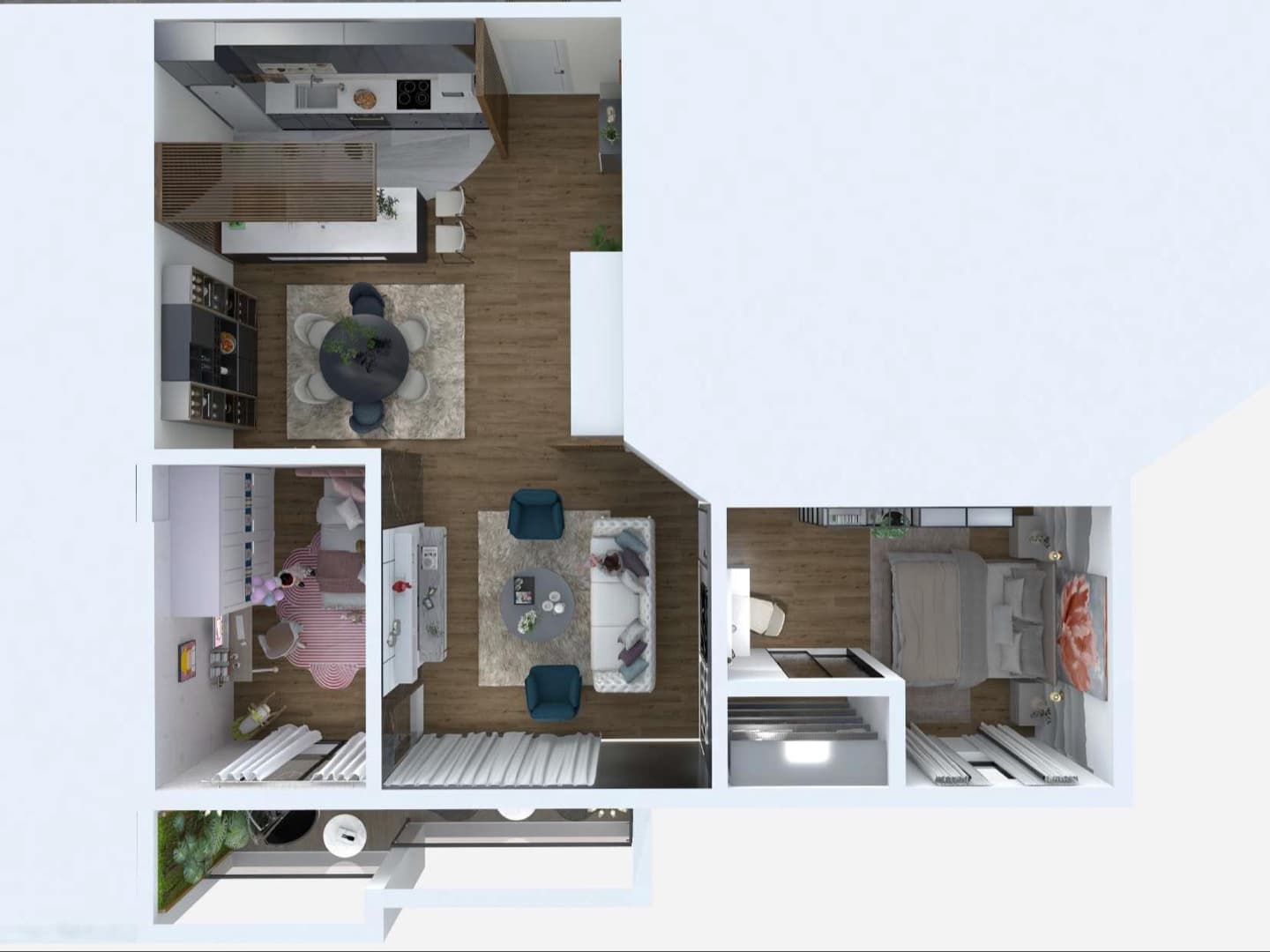 S3 — Two-bedroom Apartment - Floor plan view 1
