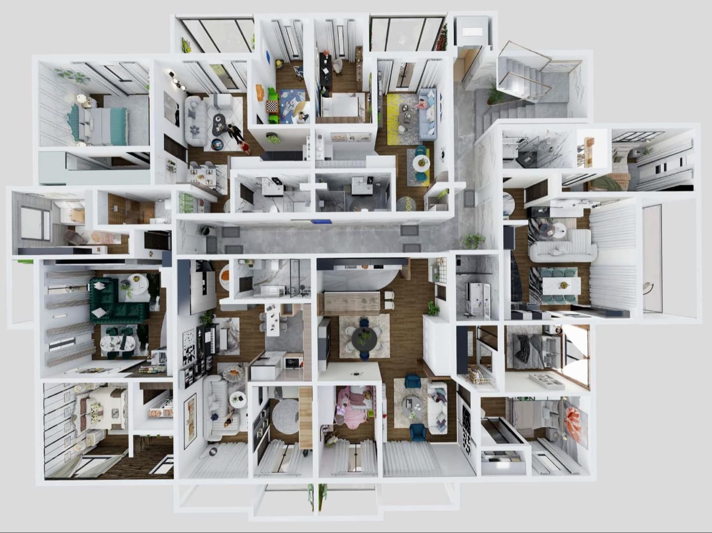 S6 — Two-bedroom Apartment - Floor plan overview