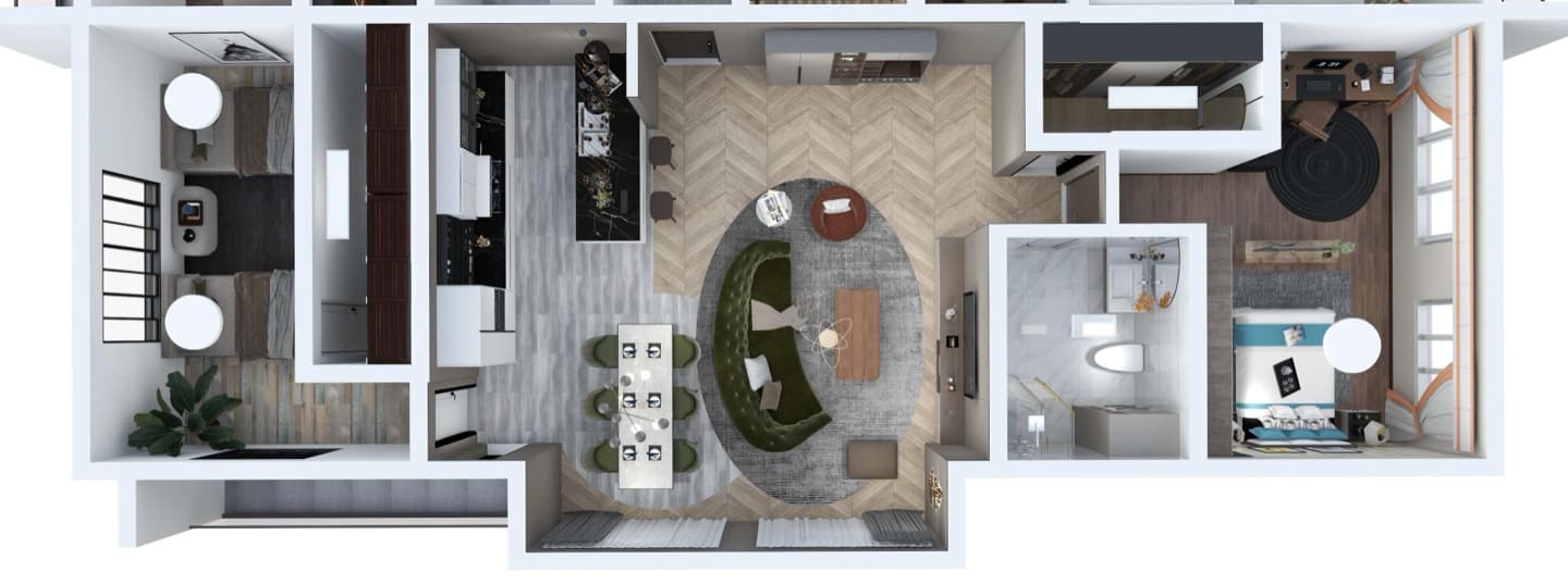 S2 — Third Floor Apartment - Floor plan view 1